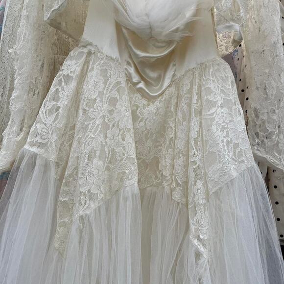 Vintage white 1950s lace wedding - Picture 1 of 8